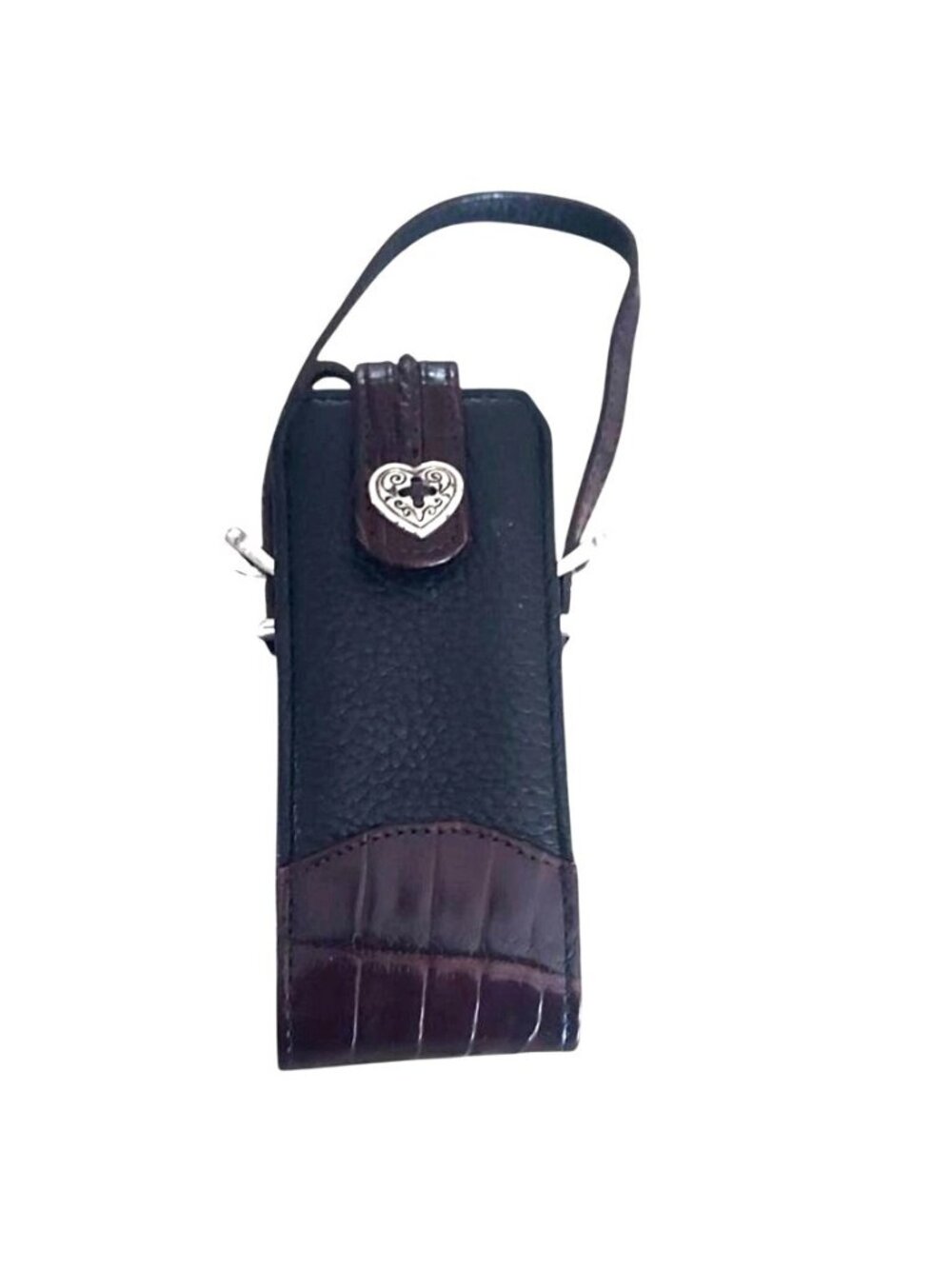 Brighton Eye Glass Phone Case Two Tone Croc Embossed Leather Crossbody Strap